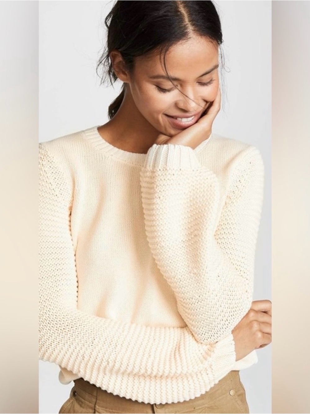 BB Dakota Soft Cream Crewneck Sweater